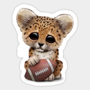 Leopard Cub Playing With Football Sticker